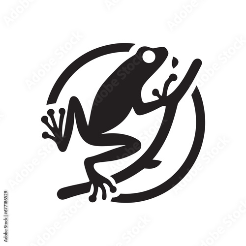 illustration of wild frog, vector of amphibians in nature, amphibian logos for commercial brands