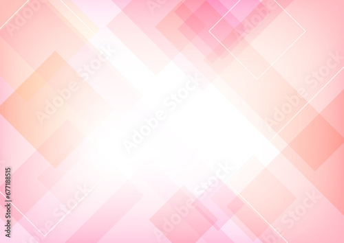 ピンク色の四角形の幾何学模様背景