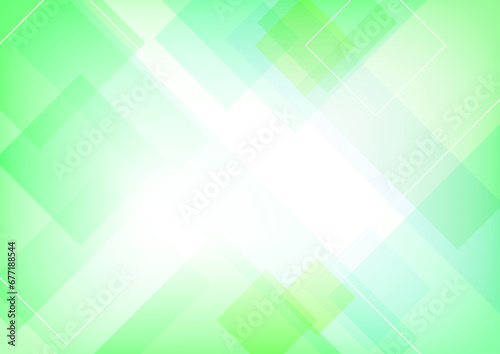緑色の四角形の幾何学模様背景
