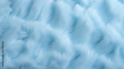 Closeup of fluffy light blue plush fabric texture photo