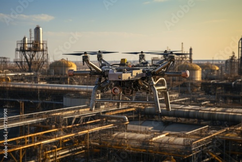 Drone Survey of Busy Oilfield