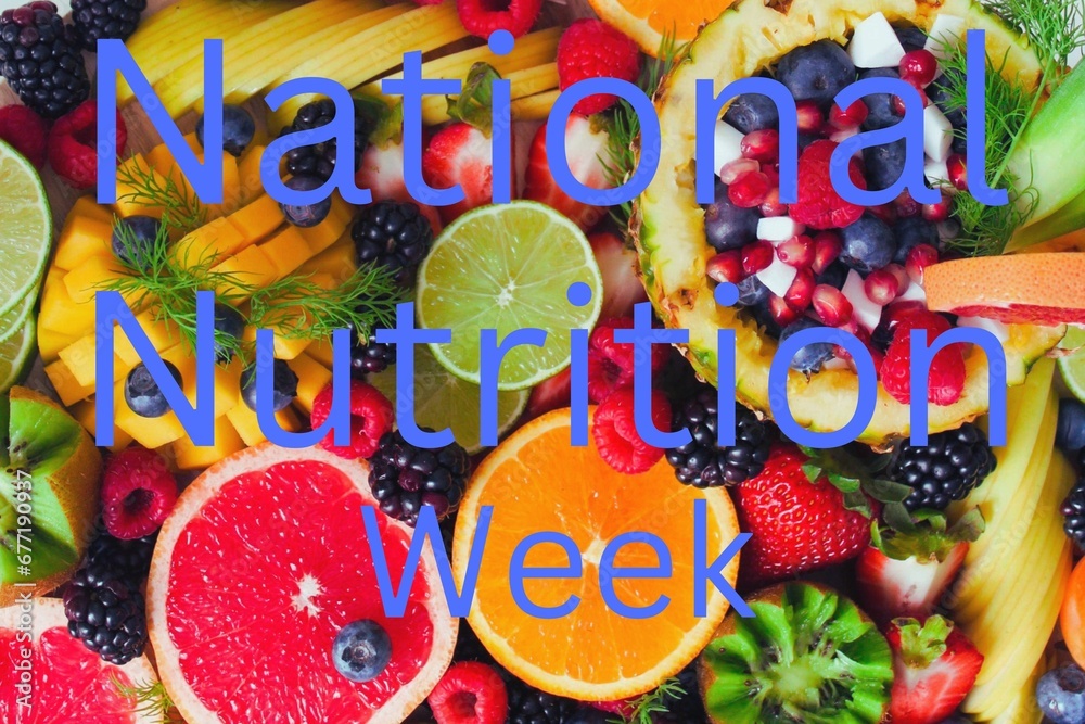 Obraz premium National nutrition day, natural nutrition week, project, national day, illustration food, juice, vegetables