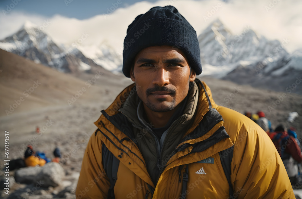 Hiker in the mountains Portrait