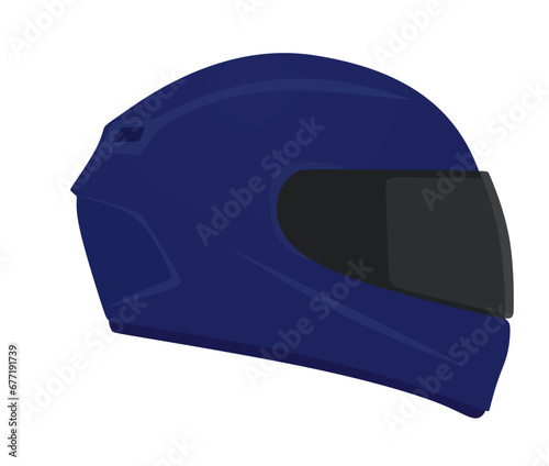 Blue motorcycle helmet. vector illustration