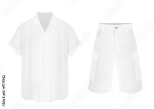 Short sleeve shirt and shorts. vector illustration