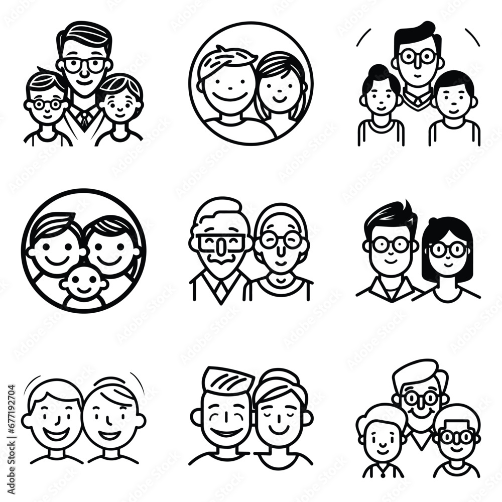 Peoples Flat Icon Set Isolated On White Background Peoples Flat Icon Set Isolated On White Background