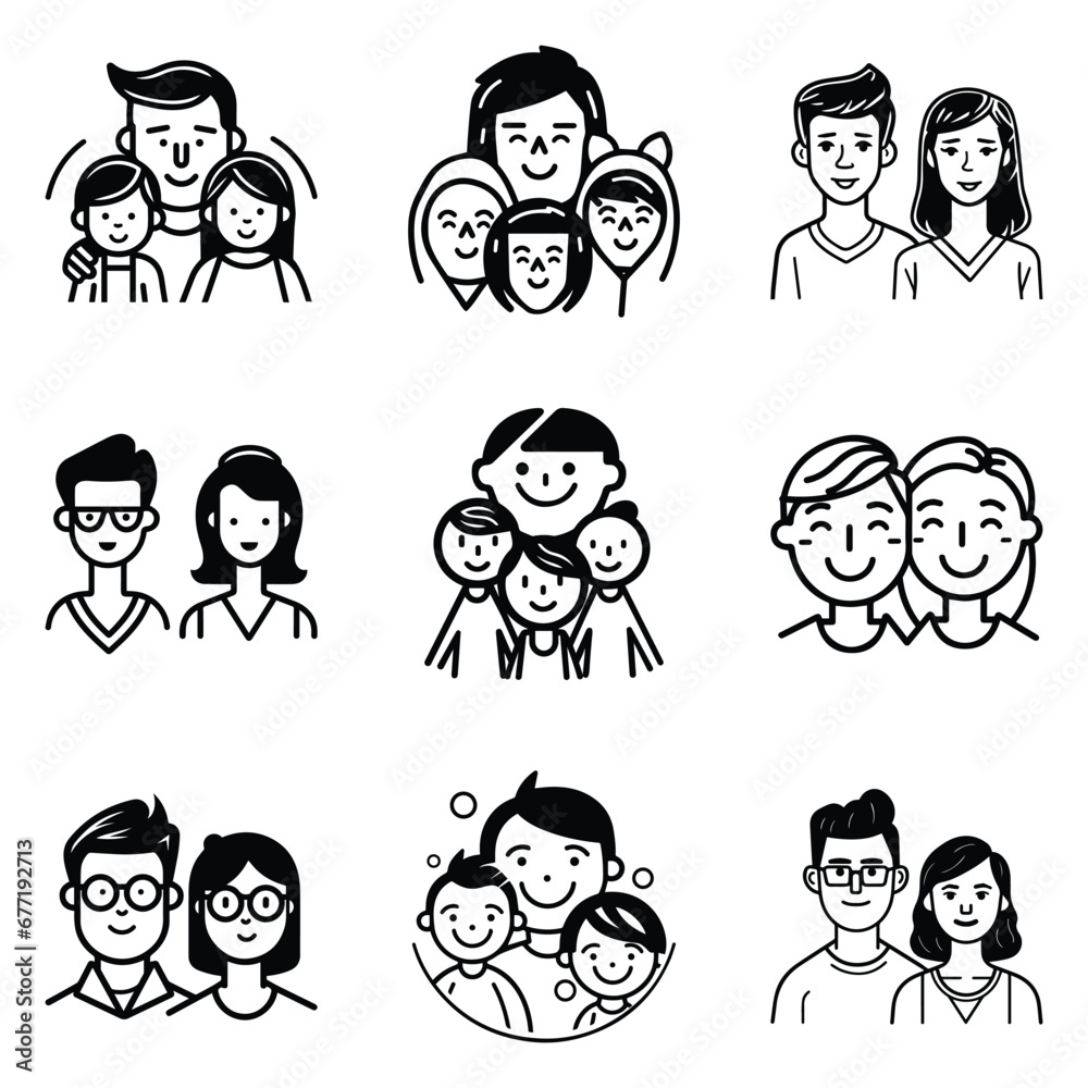 Peoples Flat Icon Set Isolated On White Background Peoples Flat Icon Set Isolated On White Background