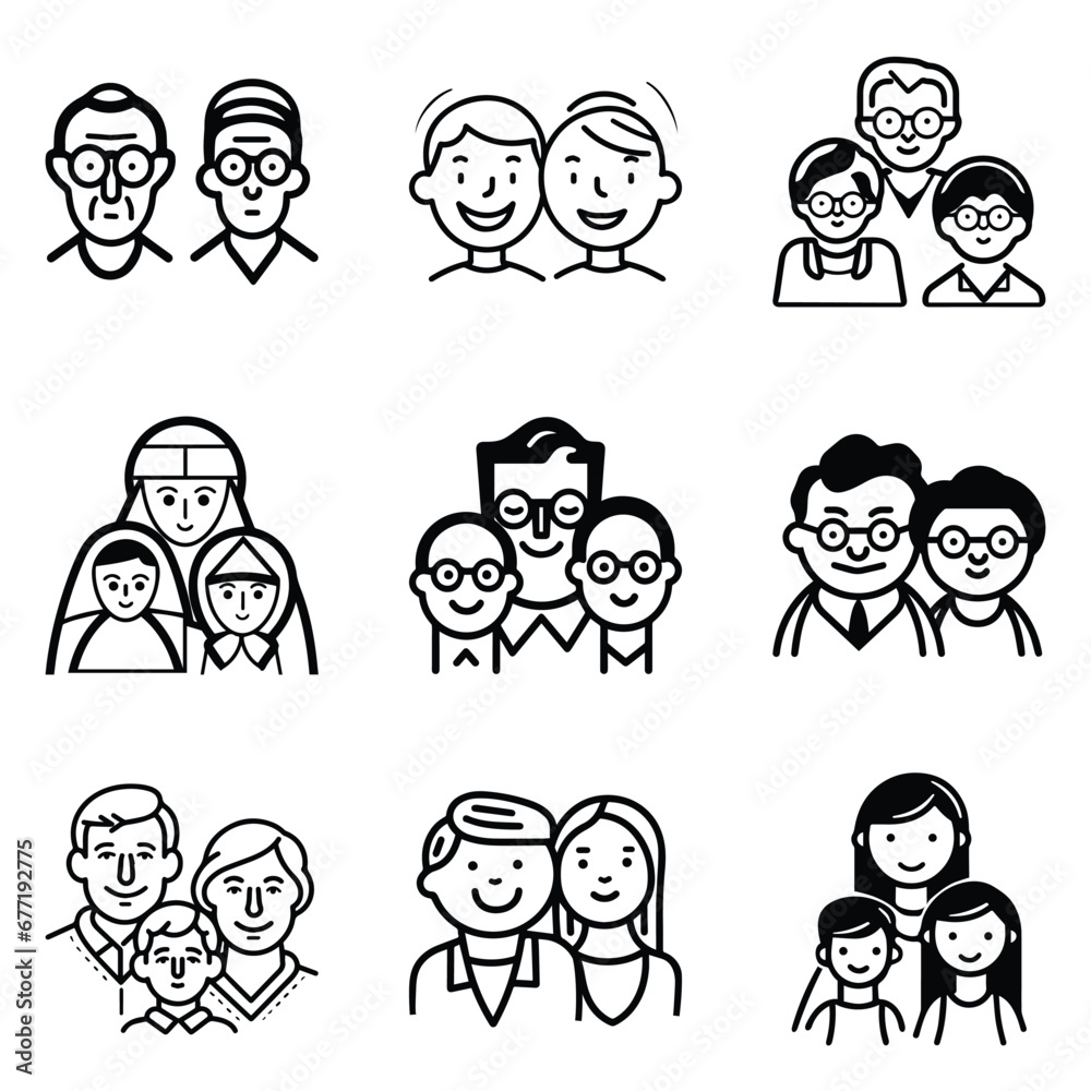 Peoples Flat Icon Set Isolated On White Background Peoples Flat Icon Set Isolated On White Background