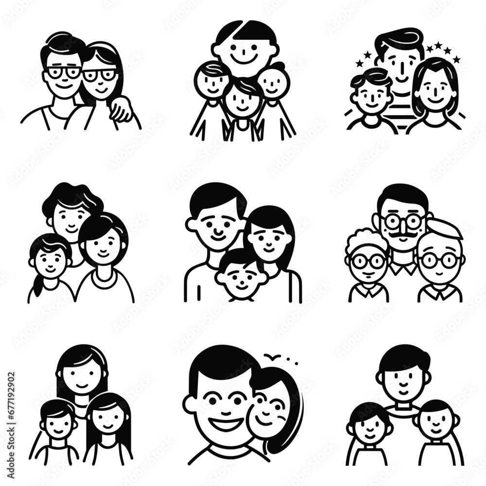 Peoples Flat Icon Set Isolated On White Background Peoples Flat Icon Set Isolated On White Background