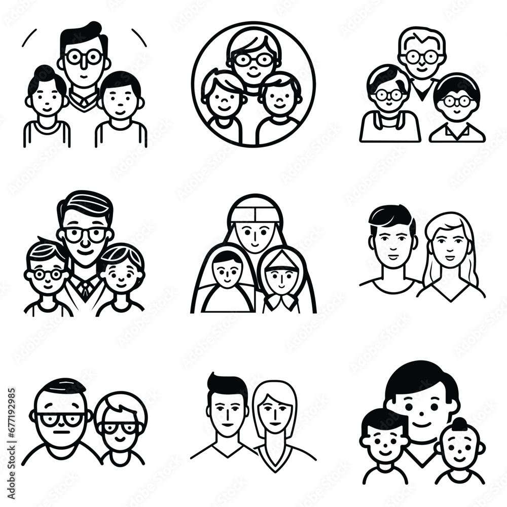 Peoples Flat Icon Set Isolated On White Background Peoples Flat Icon Set Isolated On White Background