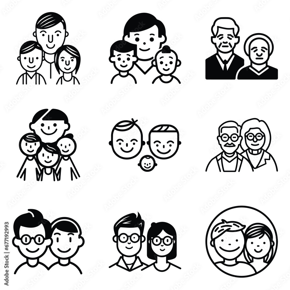 Peoples Flat Icon Set Isolated On White Background Peoples Flat Icon Set Isolated On White Background