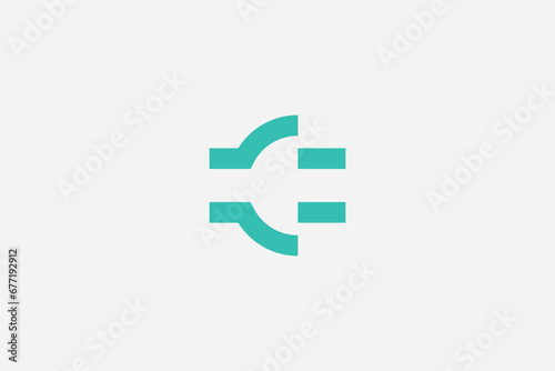 Electric logo design illustration with plug icon vector template