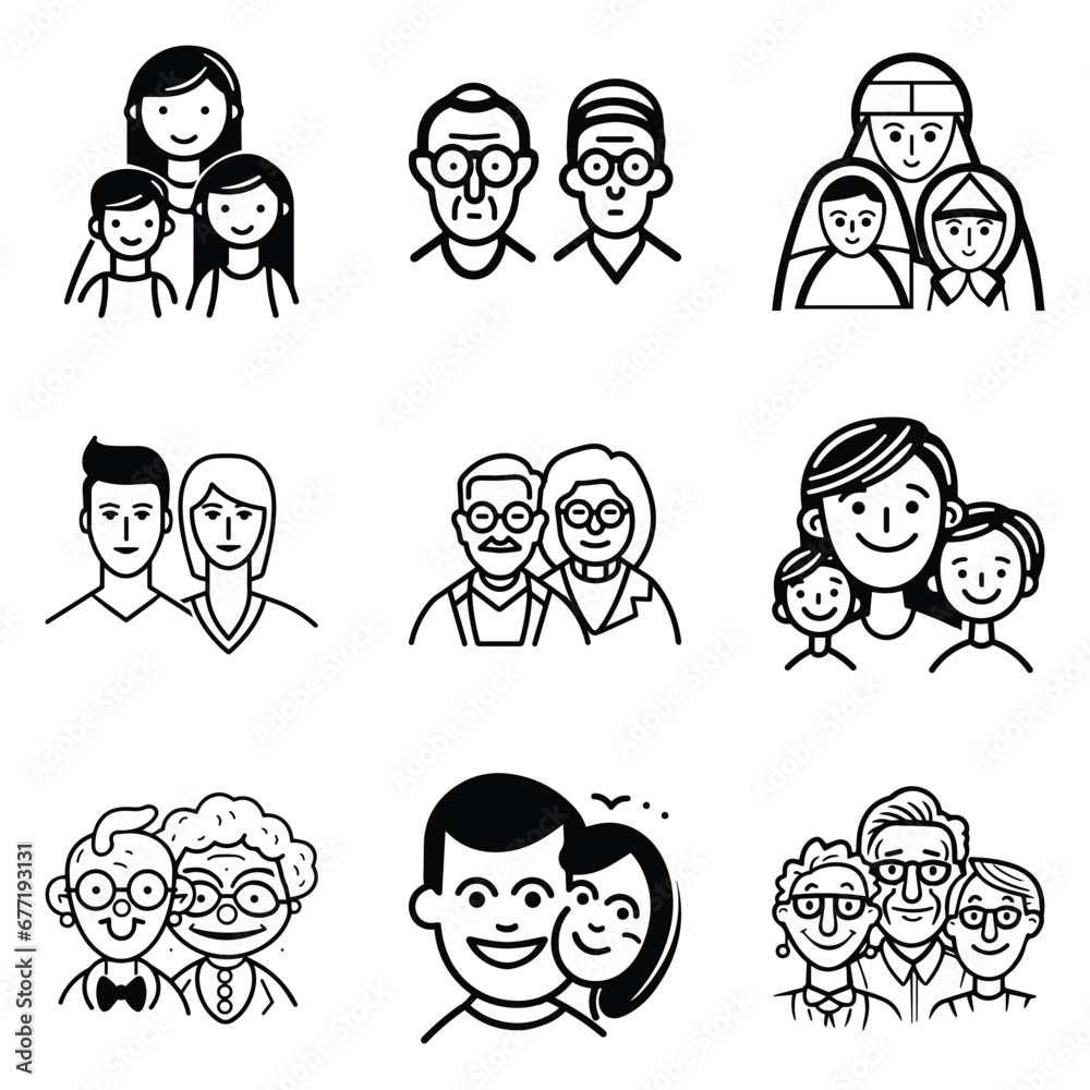Peoples Flat Icon Set Isolated On White Background Peoples Flat Icon Set Isolated On White Background