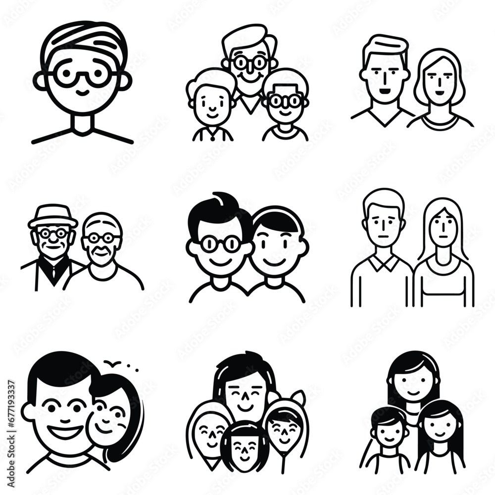 Peoples Flat Icon Set Isolated On White Background Peoples Flat Icon Set Isolated On White Background