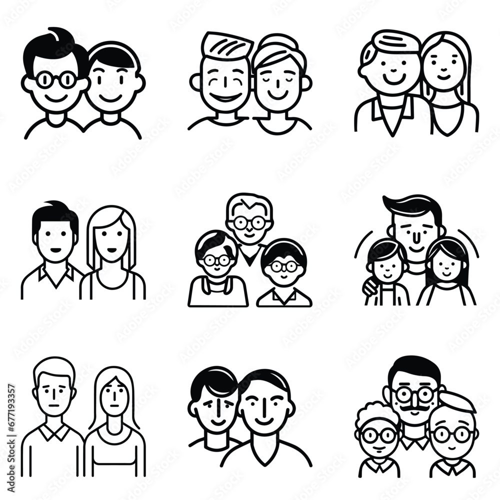 Peoples Flat Icon Set Isolated On White Background Peoples Flat Icon Set Isolated On White Background