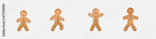 Gingerbread man vector illustration. Christmas character illustration.