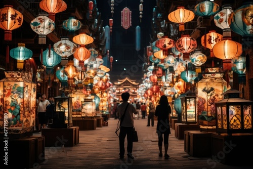 Chinese Temple Lantern Festival