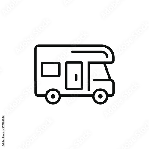 Camper van - travel icon Vector Illustration.