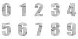 Set of numbers isolated on white. Alphabet with numbers. Vector graphic elements for design. Waves and lines