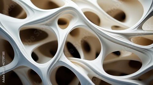 Abstract geometric composition, wavy surface made of extruded elements