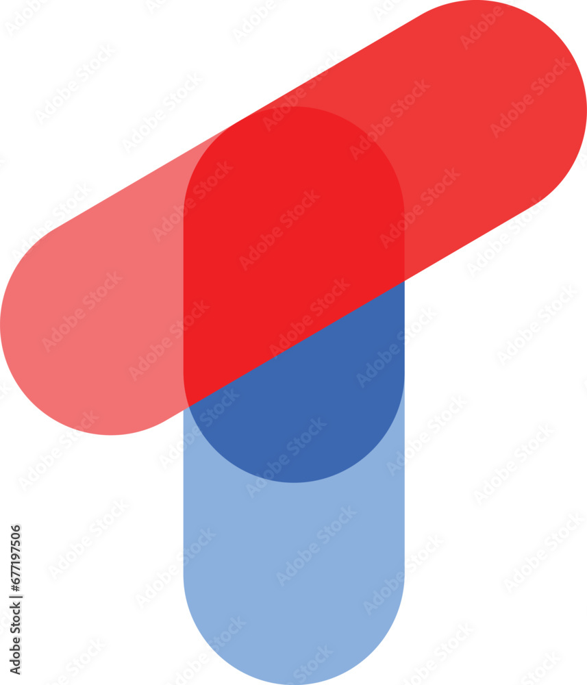 Capsule with pills forming a Letter T monogram Capsule with pills forming a Letter T monogram