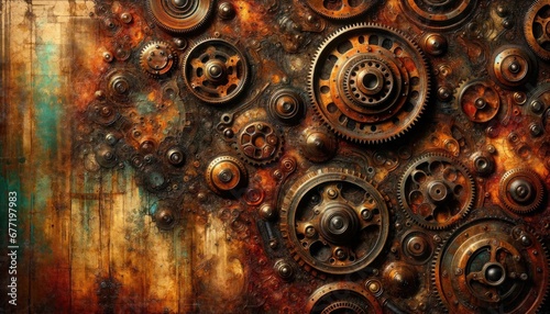 Steampunk Background with Cogs and Gears
