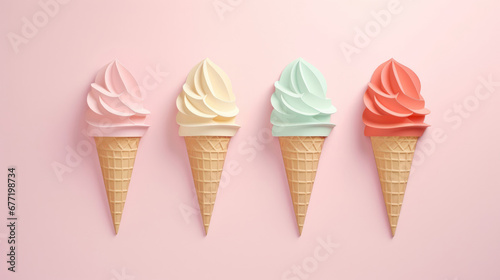 Ice Cream (Various) made in part of paper cut craft, Layered paper, Paper craft, Minimal design