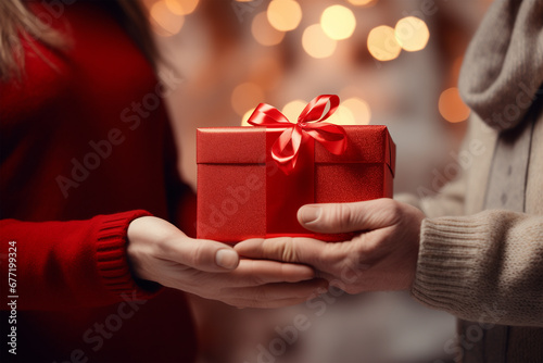 Christmas gift giving - AI generated Image