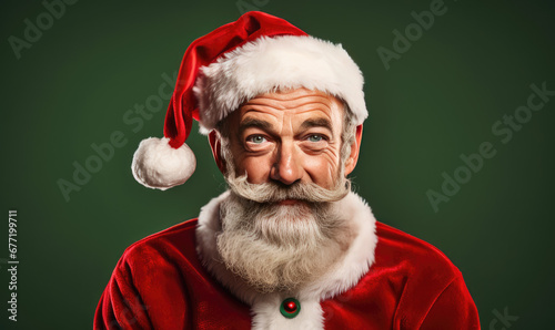 Studio portrait of a trendy Father Christmas character wearing a festive christmas ugly jumper