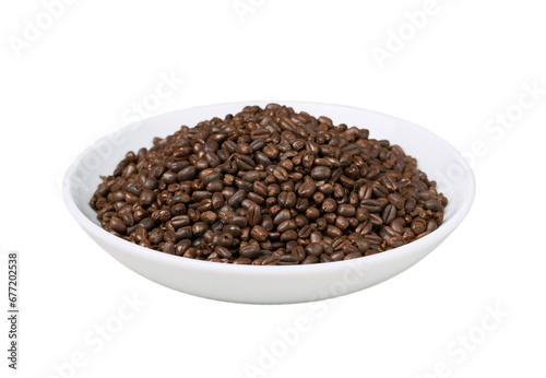 roasted black chocolate wheat malt grain barley isolated in white bowl background
