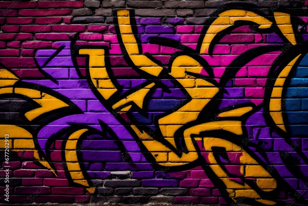 graffiti on a brick wall graffiti on a brick wall