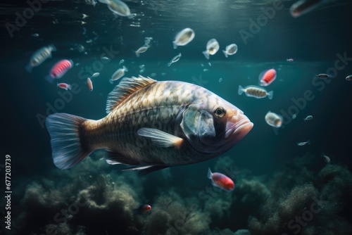 A Trash Fish's Tale in the Symphony of Pollution, Echoing the Urgency of Environmental Reckoning © ChaoticMind