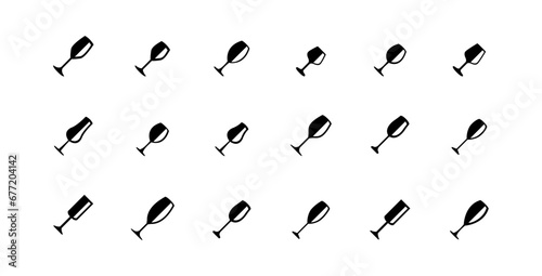 Glass icon set. Drink glassware type - mug,  minimal vector illustration. Simple sign of a beverage.