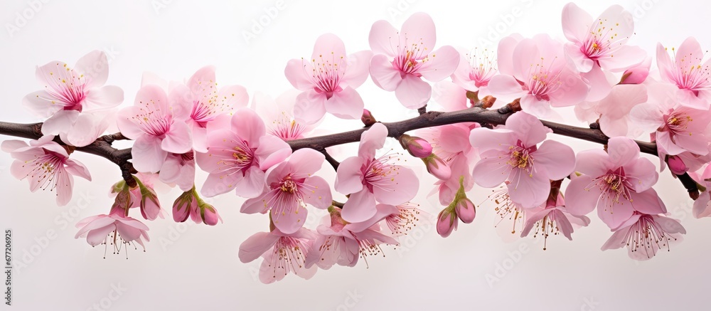 The beautiful pink cherry blossoms also known as Sakura add a touch of floral elegance to the natural backdrop of springtime making it a season filled with the beauty of flowers and the refr The beautiful pink cherry blossoms also known as Sakura add a touch of floral elegance to the natural backdrop of springtime making it a season filled with the beauty of flowers and the refr