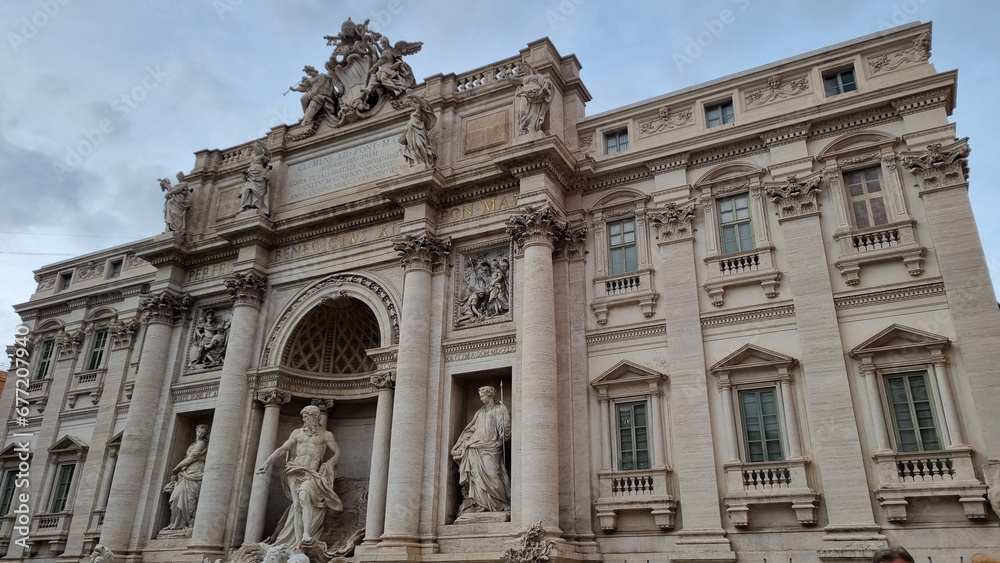 The Trevi Fountain is famous landmark and beautiful vacation in Italy