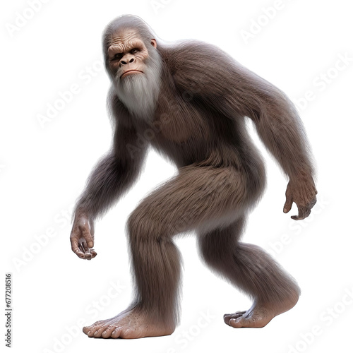 bigfoot isolated on white photo