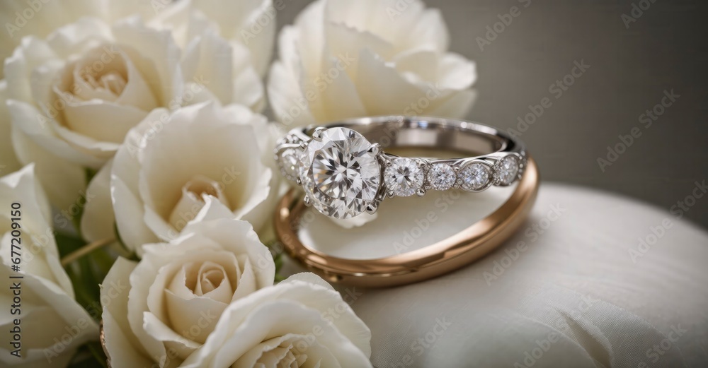 Timeless Beauty Captivating Photograph of Bride Highlights Elegant Engagement Diamond Ring Timeless Beauty Captivating Photograph of Bride Highlights Elegant Engagement Diamond Ring
