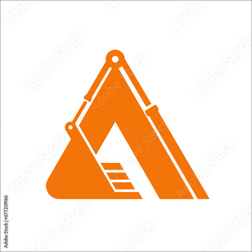 Letter "A" excavator logo
