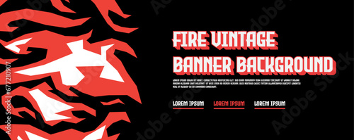 Fire vintage banner background. Editable file