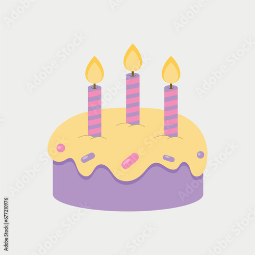 Birthday cake with candles.