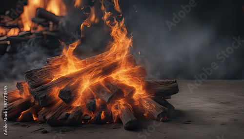 Bonfire photography, ultra-realistic 4k