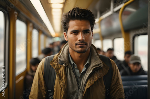 Person Travelling in Train Portrait