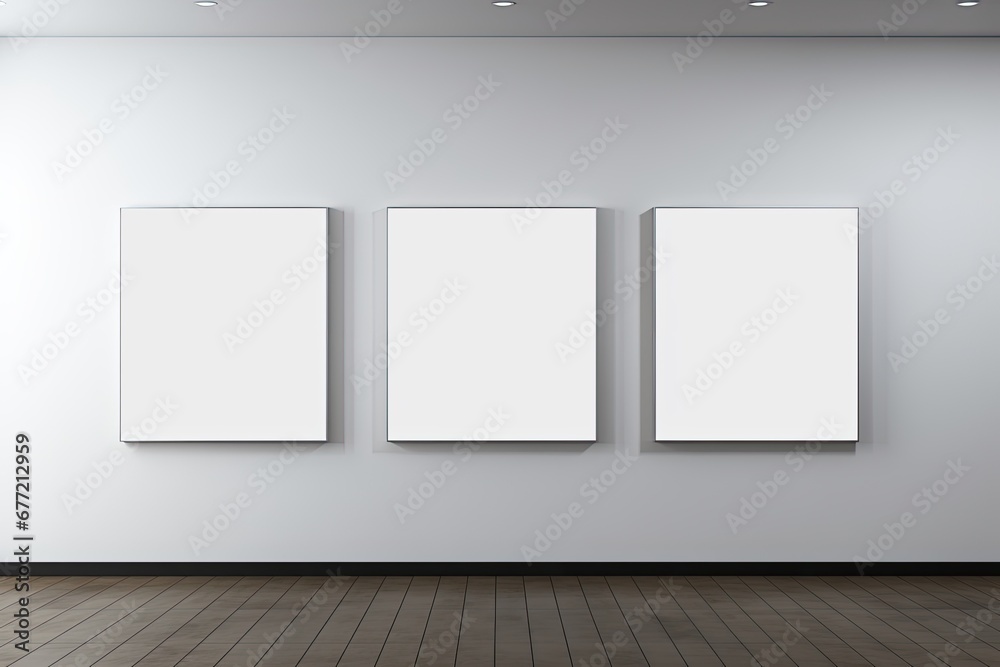 White gallery painting frame mockup