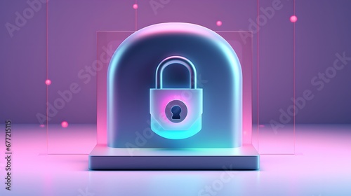 Digital Security: Abstract Lock Symbol and Encryption for Modern Business Concepts