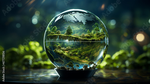 crystal ball in the water HD 8K wallpaper Stock Photographic Image