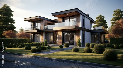 a nice looking duplex house 3d rendering © Amena