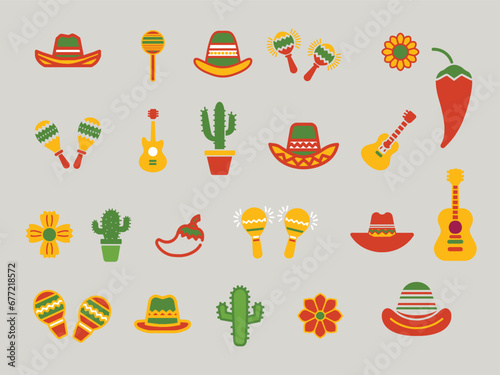Viva Mexico, Dia de la Independencia or Independence Day design elements collection