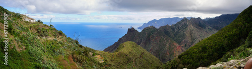 Anaga mountains and ocean panoramic view from Taborno, Tenerife, Canaries, Spain photo