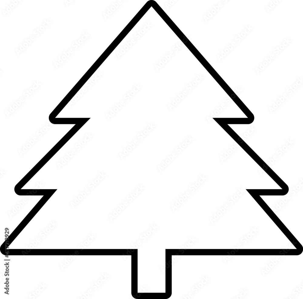 Christmas tree, spruce, pine icon. Isolated vector contour symbol illustration. Christmas tree, spruce, pine icon. Isolated vector contour symbol illustration.