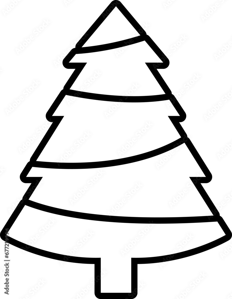 Christmas tree, spruce, pine icon. Isolated vector contour symbol illustration. Christmas tree, spruce, pine icon. Isolated vector contour symbol illustration.